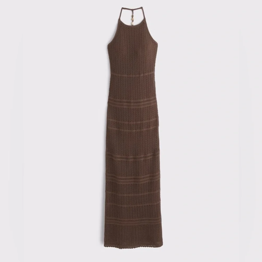 Abercrombie & Fitch Brown Crochet Maxi Dress | Size: Small Tall